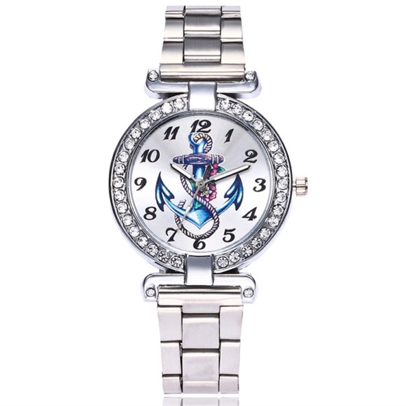 Silver Causal Anchor Metal Band Watch - Picture 1 of 2
